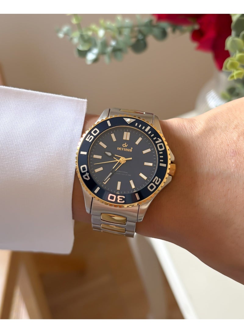 ديفوشي ساعة ديفوشي رجالية كاجوال كحلي– سوار استيل وميناء مميز - Image 2